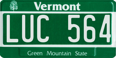 VT license plate LUC564