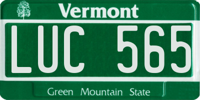 VT license plate LUC565