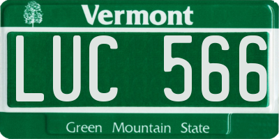 VT license plate LUC566