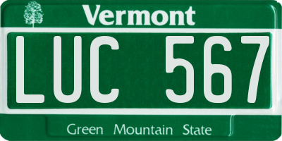 VT license plate LUC567