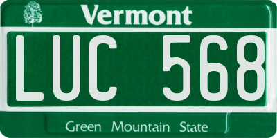 VT license plate LUC568
