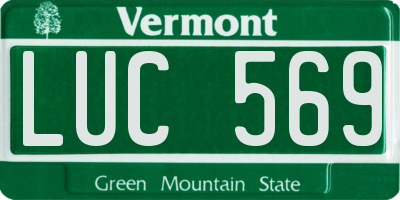 VT license plate LUC569