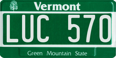 VT license plate LUC570