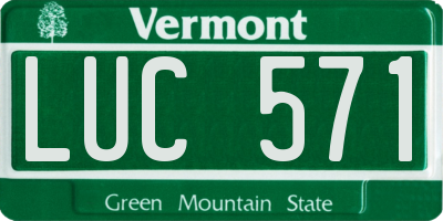 VT license plate LUC571