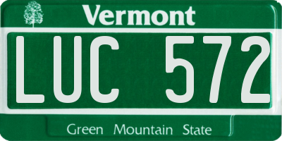 VT license plate LUC572