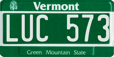 VT license plate LUC573