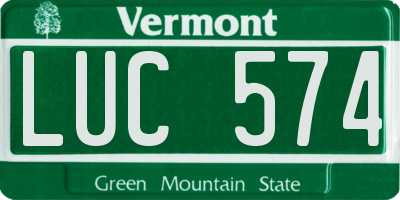 VT license plate LUC574