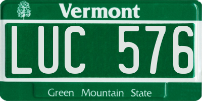 VT license plate LUC576