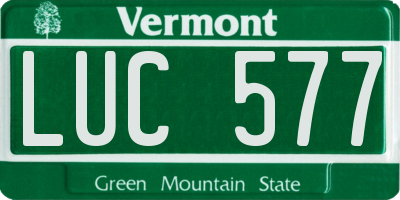 VT license plate LUC577