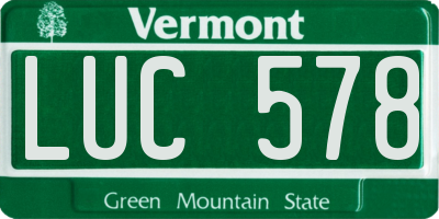 VT license plate LUC578