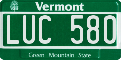 VT license plate LUC580