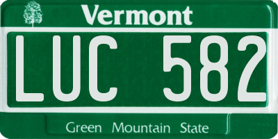 VT license plate LUC582