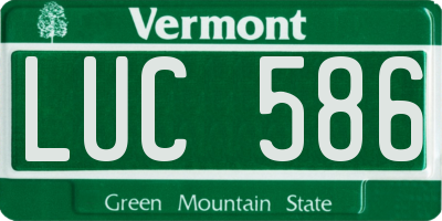 VT license plate LUC586