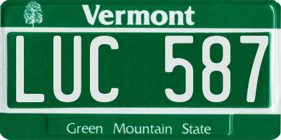VT license plate LUC587