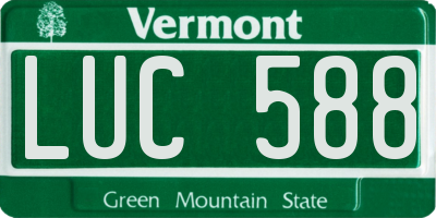 VT license plate LUC588