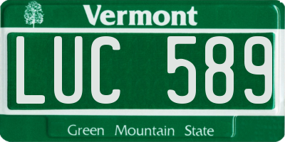 VT license plate LUC589