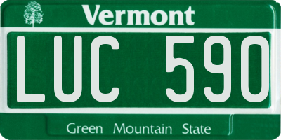 VT license plate LUC590