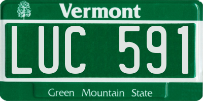 VT license plate LUC591
