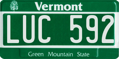 VT license plate LUC592