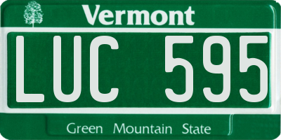 VT license plate LUC595