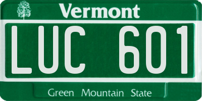 VT license plate LUC601