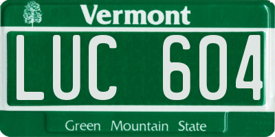 VT license plate LUC604