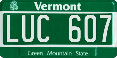VT license plate LUC607