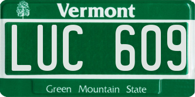 VT license plate LUC609
