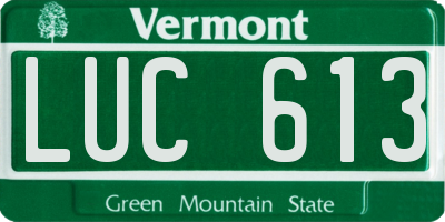 VT license plate LUC613