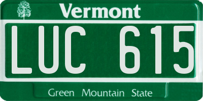 VT license plate LUC615