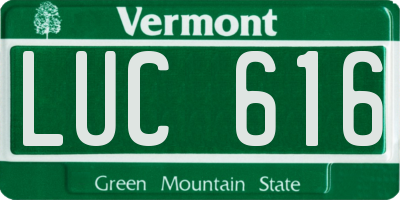 VT license plate LUC616