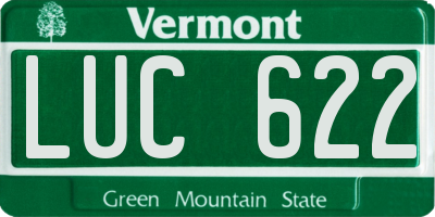 VT license plate LUC622