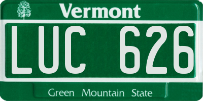 VT license plate LUC626