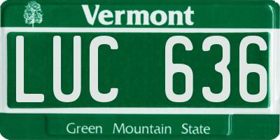 VT license plate LUC636