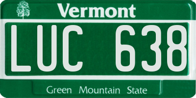 VT license plate LUC638