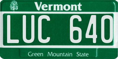 VT license plate LUC640