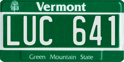 VT license plate LUC641