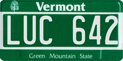 VT license plate LUC642