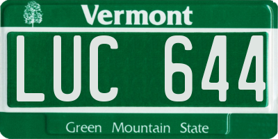 VT license plate LUC644