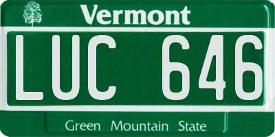 VT license plate LUC646