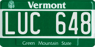 VT license plate LUC648