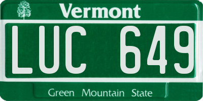 VT license plate LUC649