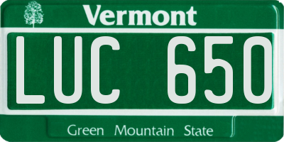 VT license plate LUC650