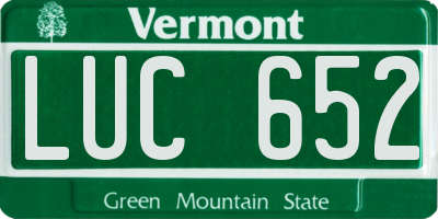 VT license plate LUC652