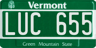 VT license plate LUC655