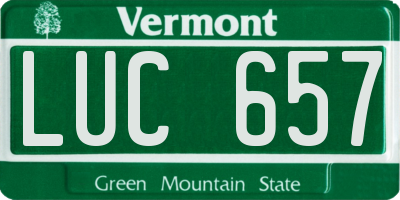 VT license plate LUC657