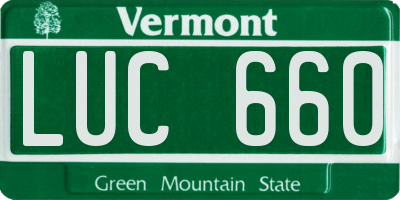 VT license plate LUC660