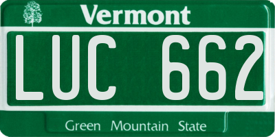 VT license plate LUC662