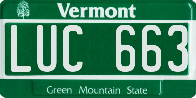 VT license plate LUC663