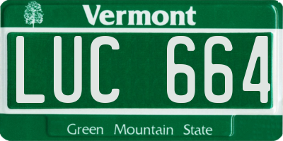 VT license plate LUC664